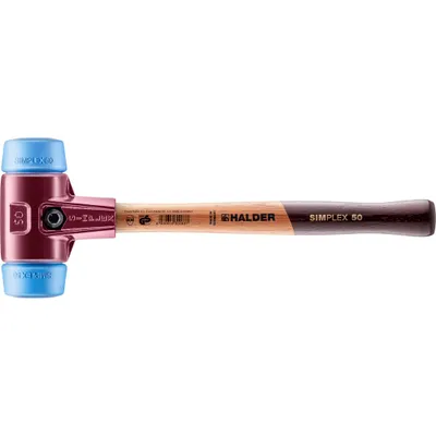 Produktbild von HALDER SIMPLEX Schonhammer Ø 50 mm TPE-soft blau mit Tempergussgehäuse