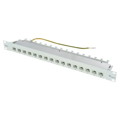 Produktbild von TELEGÄRTNER 19"-Verteiler MPP16 1 HE, Cat.6A (Class EA) (ISO/IEC), 16 Ports