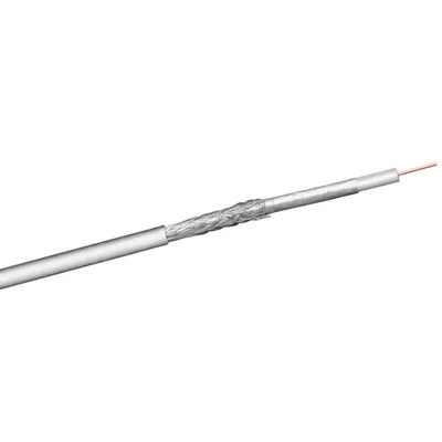 Immagine prodotto di Goobay 27528 Cavo coassiale d'antenna 100 dB, 2x schermato, CCS, 100 m, bianco, CCS 15 (15% acciaio rivestito in rame) - per sistemi digitali SAT e BK via cavo