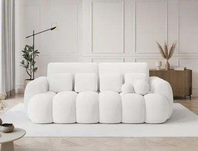 Obrázek produktu pro Rozkládací pohovka COTONN – pohovka s funkcí spaní, úložným prostorem a polštáři, 256 × 119 cm