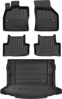 Immagine prodotto di Set di tappetini e fodere per bagagliaio OMAC per Skoda Karoq 2017-2025 in gomma nera 5x