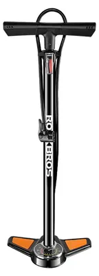 Produktbild von Standfahrradpumpe mit Manometer – schwarz und orange