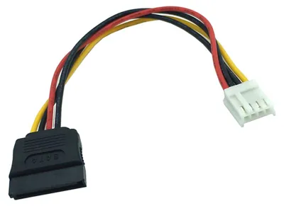 Produktbild von F54 Stromkabel Adapter Floppy 4pin Strom Power Buchse auf SATA 15pin Buchse 18cm