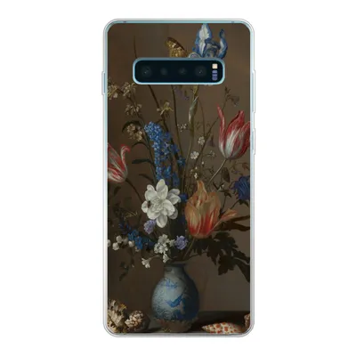 Produktbild von MuchoWow® Handyhülle Schutzhülle Hülle für Samsung Galaxy S10 Plus Blumen in einer Wan-Li-Vase und Muscheln - Gemälde von Balthasar van der Ast Silikon Softcase Handy Hülle - Schutzhülle