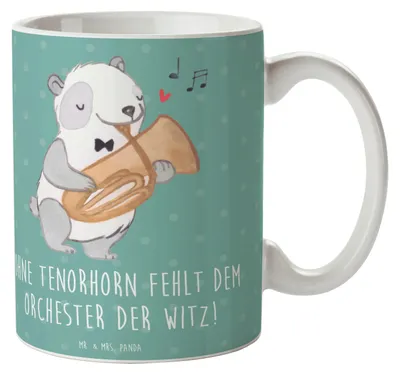 Produktbild von Mr. & Mrs. Panda Kaffeebecher Tenorhorn Witz - Meeresbrise - Geschenk, Kaffeepott, Tasse, Instrument, Lernen, Kaffeetasse, Becher, Musiker, Brassband, Musik, Teebecher