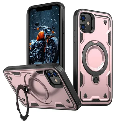 Produktbild von iPhone 11 / XR Hülle - Coverup Armor Back Cover met MagSafe Compatible Kickstand - Roségold