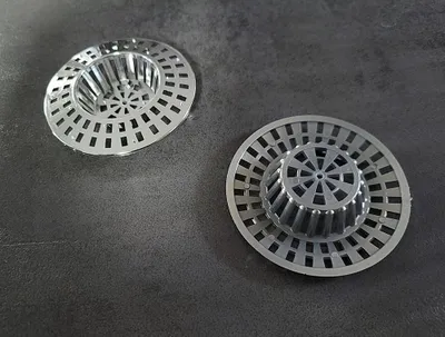 Produktbild von 2x Abflusssieb Kunststoff Silber 60mm Haarsieb Waschbecken