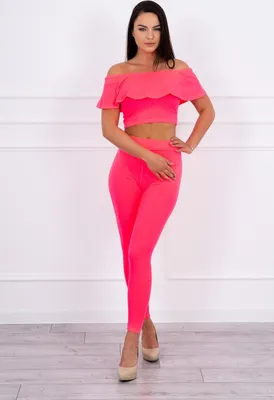 Productafbeelding van Kesi dames set met ruches, neonroze, universeel