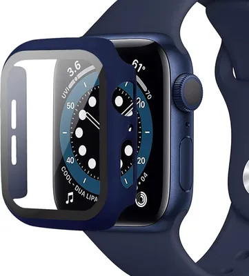 Image de BOÎTIER BLEU MARINE POUR APPLE WATCH SERIES 7 SMARTWATCH BOÎTIER 41 mm AVEC VERRE