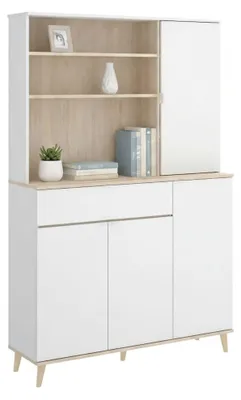 Produktbild von Sideboard Sparavero, 120x40h191 cm, Weiß und Eiche
