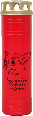 Produktbild von Grabkerze Rot, Brenndauer: 170 Stunden ( 7 Tage ), Motiv: Chihuahua