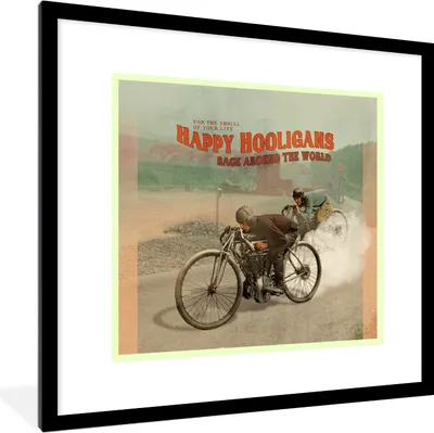 Produktbild von MuchoWow® MuchoWow® Gerahmtes Poster Mancave - Motor - Räder - Vintage 40x40 cm - Poster mit zchwarzem Bilderrahmen - Poster - Plakat im Rahmen