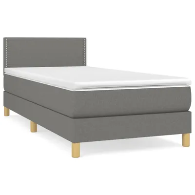 Obrázek produktu pro vidaXL Postel Boxspring s matrací Dark Grey 90x200 cm Látka