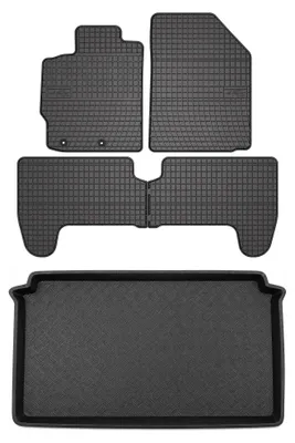 Zdjęcie produktu dla Dywaniki gumowe + mata bagażnika do Toyota Yaris II 2008-2011 (dolny poziom podłogi, 5-drzwiowy) – czarne, dopasowane – Wielganizator SolidPRO