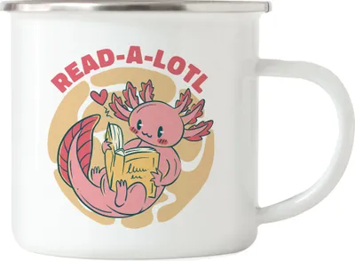 Produktbild von Read a lotl Emaille Tasse Bücherliebhaber Tierfreunde süße Geschenkidee Präsent Bücherwurm Bücher lesen Liebe zum Buch