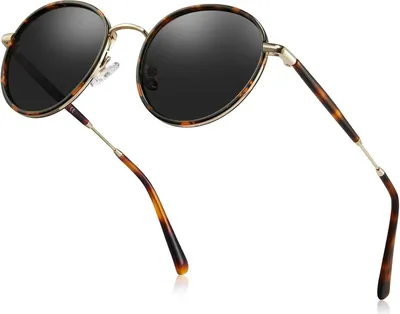 Produktbild von CARFIA Polarisierte UV400 Sonnenbrille für Damen Herren - Retro Runde Blaulichtfilter Brillen