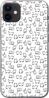Produktbild von MuchoWow® Handyhülle Schutzhülle Hülle für Telefoonhoesje iPhone 12 mini Mädchen - Katze - Muster - Mädchen - Kinder - Kinder Silikon Softcase Handy Hülle - Bild