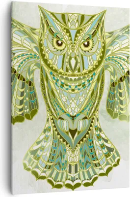 Produktbild von Bild auf Leinwand - Leinwandbild - Einteilig - Eule Flügel Tierwelt Grafik - 70x100cm - Wand Bild - Wanddeko - Wandbilder - Leinwanddruck - Wanddekoration - Leinwand bilder - Wandbild - PA70x100-3087