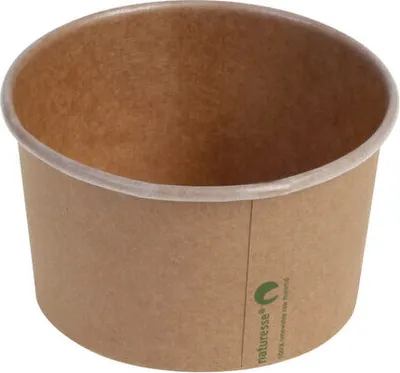 Produktbild von 200x Eisbecher Pappbecher Kraft mit Biobeschichtung 360 ml Ø 105mm braun