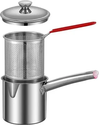 Zdjęcie produktu dla Wielofunkcyjna frytkownica – w zestawie z pokrywką i wkładem do smażenia – kompaktowa konstrukcja