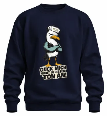 Immagine prodotto di Non guardarmi in questo modo. Felpa con cappuccio "Möwe Statement", sarcasmo, colore blu navy, taglia XXL