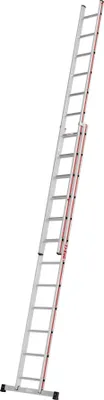 Zdjęcie produktu dla Drabina rozstawna Hymer, dwuczęściowa, 2x12 szczebli, długość 3,46 / 5,98 m, wysięg 6,82 m, waga 14,0 kg