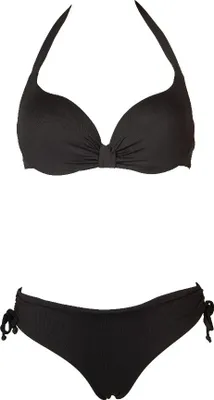 Produktbild von RAGNO Damen-Bikini, gepolsterte Cups, Bügel mit verstellbaren Schnürsenkeln und Slip mit verstellbarem seitlichem Meer, Artikel DN23F1+DG46BNA, 3 - TERZA, Poliammide 89%,Elasthan 11%