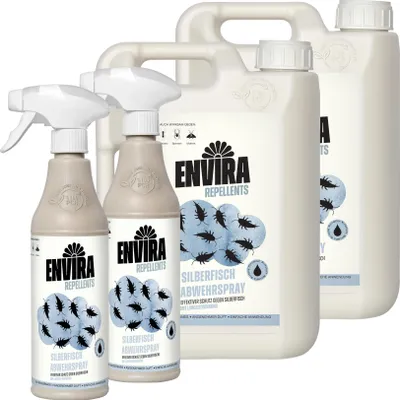 Produktbild von Envira Silberfisch Abwehrspray im Nachfüllpack 2x2L+2x500ml
