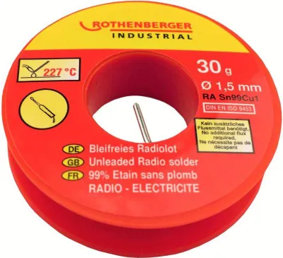 Produktbild von Radiozinnspule 1,5 mm, 30 g. ROTHENBERGER