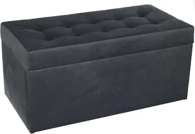Obrázek produktu pro mg designová čalouněná stolička, 45x90 cm, barva grafit - měkký sedák, skládací s úložným prostorem (105 l) vydrží zatížení až 100 kg