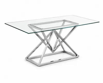 Produktbild von Glastisch Säulentische Silberne Tische Glastische Tisch Luxus Möbel 180x90