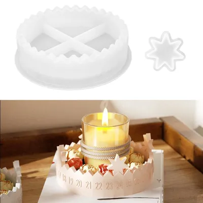 Produktbild von Silikonform Weihnachten Adventskalender Stern Countdown Kerzenhalter Gießform für DIY Dekorationen