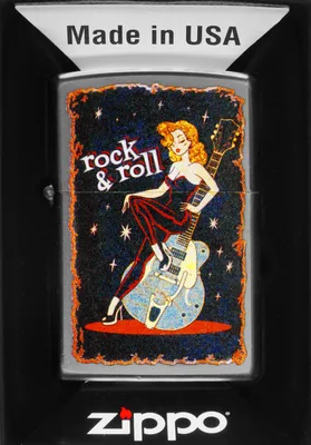 Immagine prodotto di Accendino Zippo Cool Chick Rock & Roll 60006971 Satin Chrome a benzina