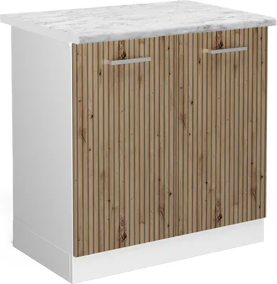 Image de Meuble bas sous-évier Vicco R-Line Chêne Artisan 80cm , PT Marbre, Model 49226