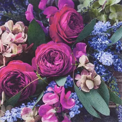 Produktbild von 20 Servietten Rich Flowers - Üppges Blumenbouquet 33x33cm