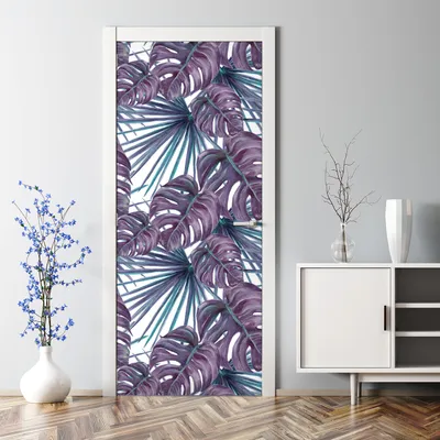 Produktbild von Dekorative Türaufkleber selbstklebend Klebefolie Türtapete Türfolie Exotische Pflanzen 77 x 200 cm