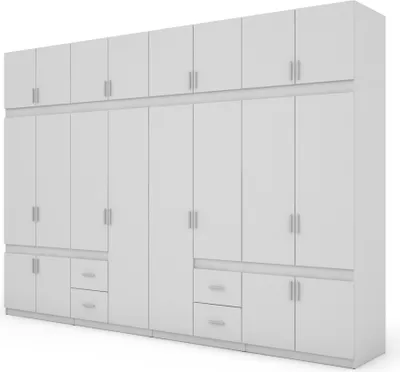 Zdjęcie produktu dla Meblast | Szafa 340x240 cm - Szafa z drzwiami przesuwnymi | Biała | Prosta, solidna