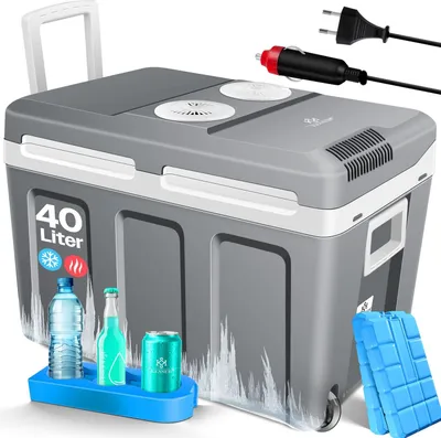 Produktbild von KESSER® 40L Kühlbox mit Rollen | zum Warmhalten und Kühlen | thermo-Elektrische Kühlbox | 12 Volt und 230 Volt| Mini-Kühlschrank | Thermobox für Auto| Boot und Camping | EEK A++ mit ECO Modus