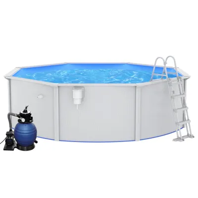 Produktbild von vidaXL Pool mit Sandfilterpumpe und Leiter 460x120 cm