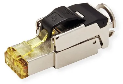 Produktbild von ROLINE feldkonfektionierbarer RJ-45 Stecker Cat.6A (Class EA), STP, silberfarben