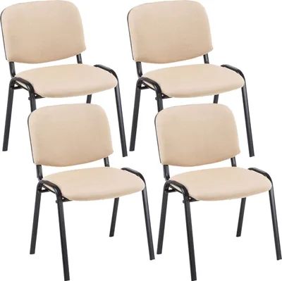 Produktbild von 4er Set Besucherstuhl HLO-CP111 Stoff  creme