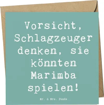 Produktbild von Mr. & Mrs. Panda Grußkarte Spruch Marimba Humor - Meeresbrise - Geschenk, Glückwunschkarte, faltkarte, Musiker, Klappkarte, Musikinstrument, doppelkarte, Instrument