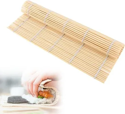 Obrázek produktu pro Bambusová podložka na rolování sushi pro začátečníky i pokročilé – přírodní bambus – obdélníkový tvar