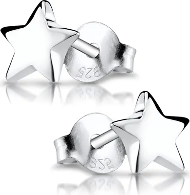 Produktbild von MATERIA Kleine Ohrstecker Stern Silber 925 - Damen Mädchen Ohrringe Stecker mit Geschenk-Box SO-57