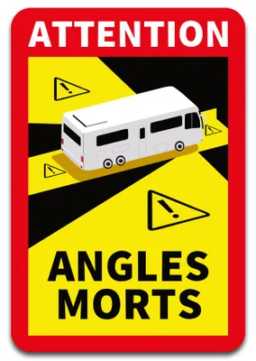 Produktbild von Angles Morts Aufkleber 25x17 cm – Frankreich Toter Winkel Sticker für Wohnmobil, LKW & Bus R145 Wohnmobil 1 Stück