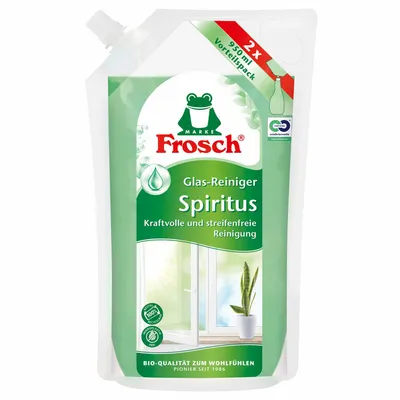 A pouch of Frosch glass cleaner refill.