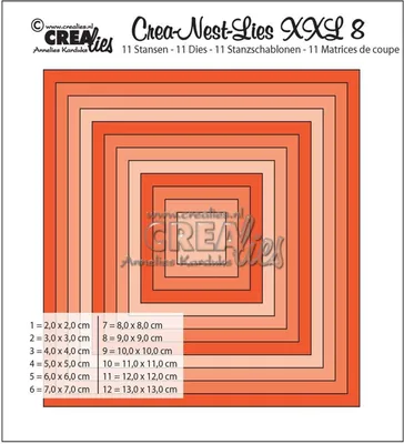 Produktbild von Crealies | Crea-Nest-Lies XXL Stanzschablone no.8 Quadrate