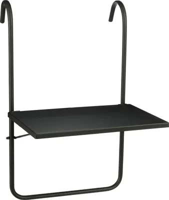 Produktbild von Mica Decorations Seatle Balkontisch – Balkon Möbel – Balkon Plateau – 57,5 x 38 cm – Metall – Schwarz