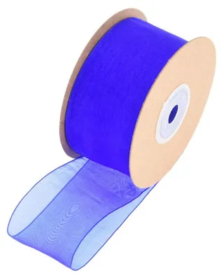 Organza-Band, 2,5 cm x 22 m, königsblau, 1 Rolle