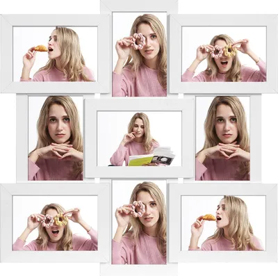 Image de Cadre photo collage pour 9 photos, blanc